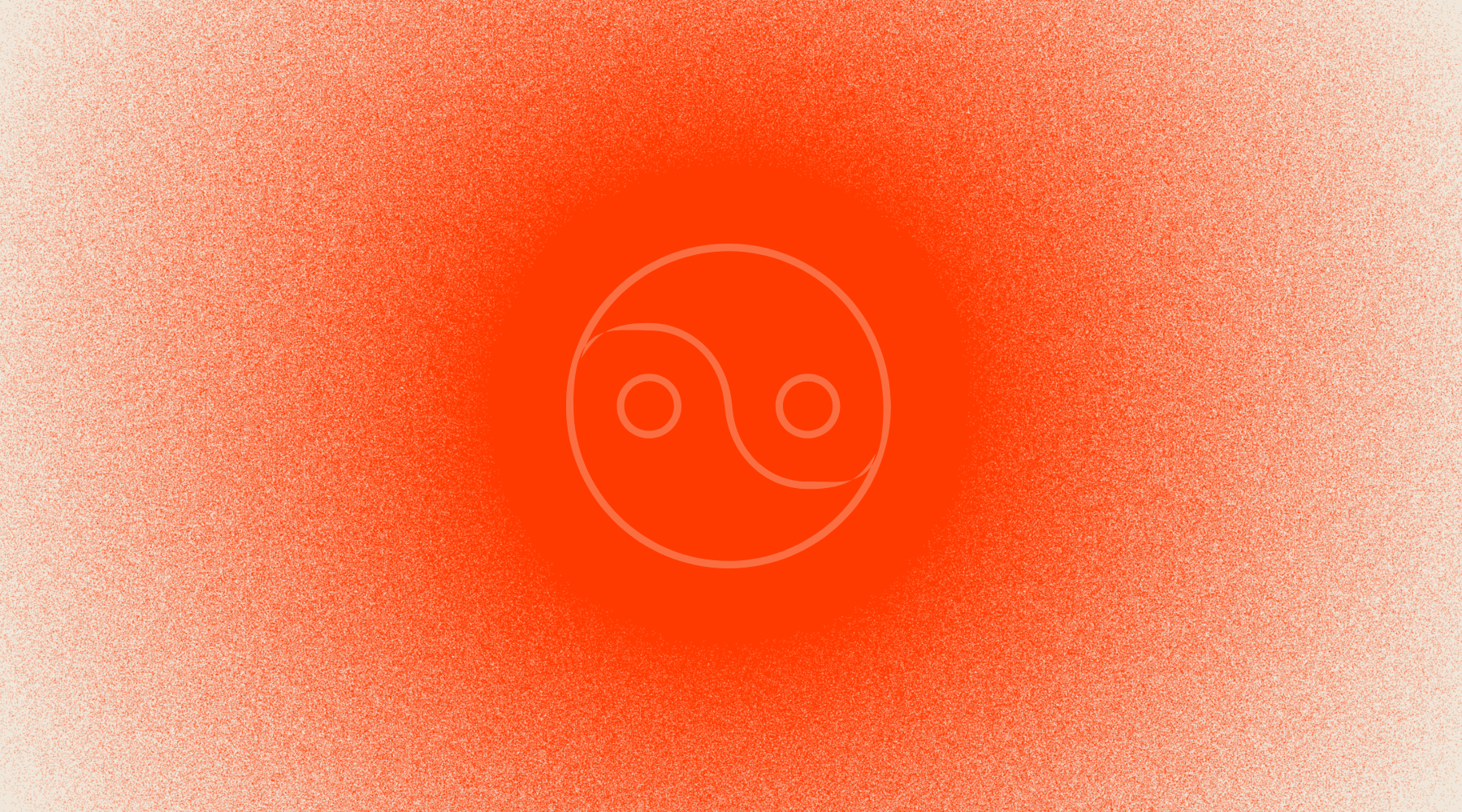 Emotional Balance icon of yin-yang symbol in front of circular red light gradient