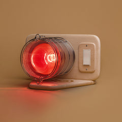 SaunaSpace Glow Infrared Therapy Light - on Basswood Glow Base.