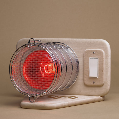 SaunaSpace Glow Infrared Therapy Light - on Basswood Glow Base