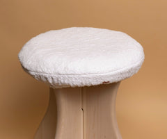 SaunaSpace PureLayer Stool Cover Towel installed on Sauna Stool