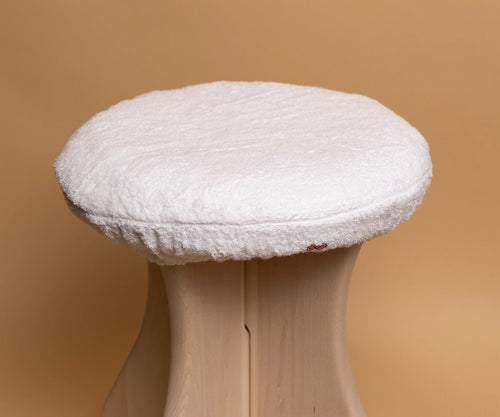 SaunaSpace PureLayer Stool Cover Towel installed on Sauna Stool