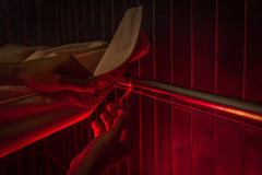 SaunaSpace Shower Sauna Conversion Kit - close-up of Shower Curtain installed on Shower Rod