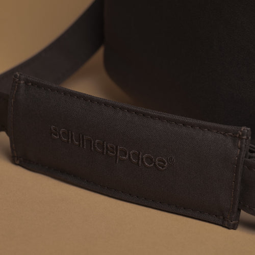 SaunaSpace Travel Soft Case for Glow Infrared Therapy Light - Dark Chocolate - close-up of strap