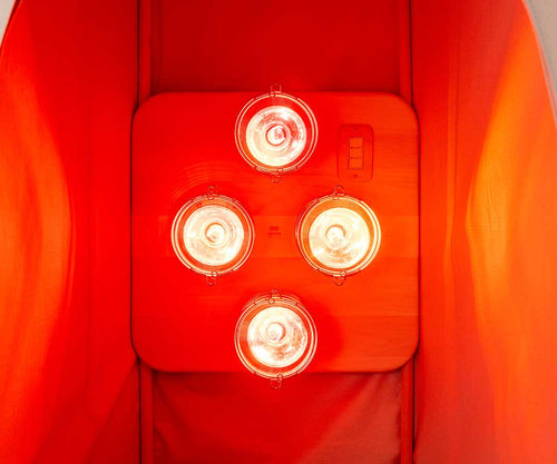 SaunaSpace Hearth Quartet Infrared Therapy Sauna Panel - inside FireLight® Sauna