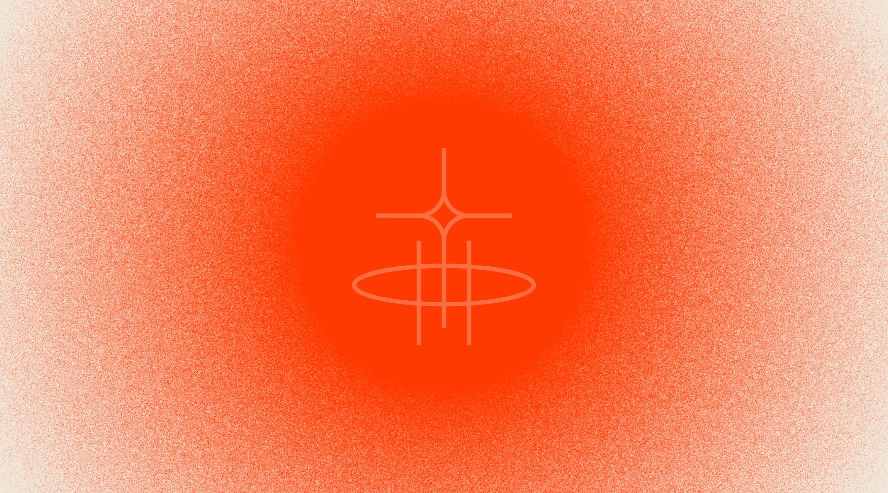 Immune Support icon of spark rising above surface in front of circular red light gradient