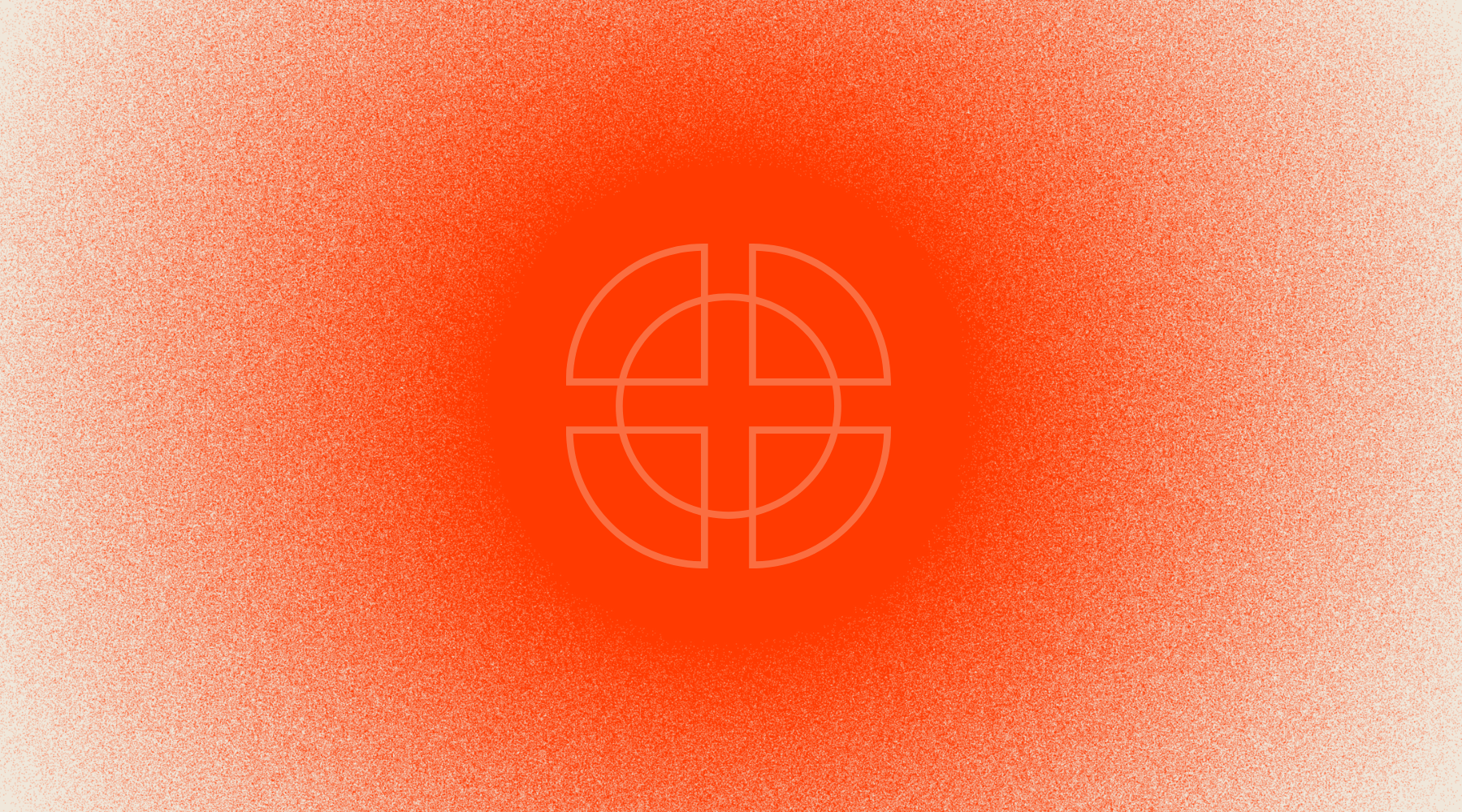 Pain Relief icon of circle with quarter-circle pieces radiating out in front of circular red light gradient
