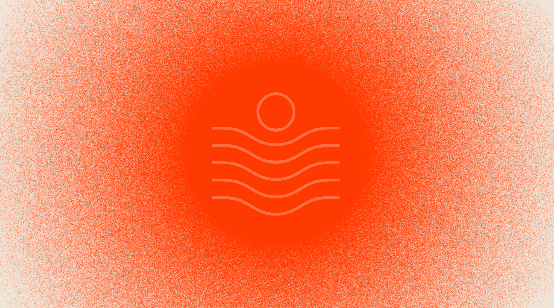 Skin Rejuvenation icon of circle above wavy lines in front of circular red light gradient