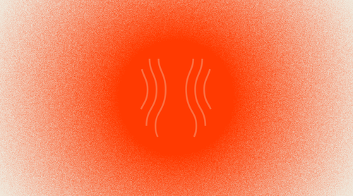 Weight Loss icon of vertical curvy lines of silhouette of torso in front of circular red light gradient