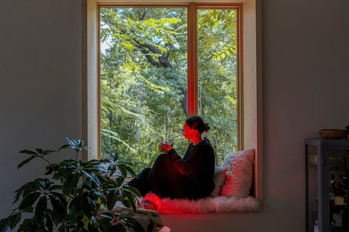 SaunaSpace PureLayer Essentials Bundle in FireLight Sauna