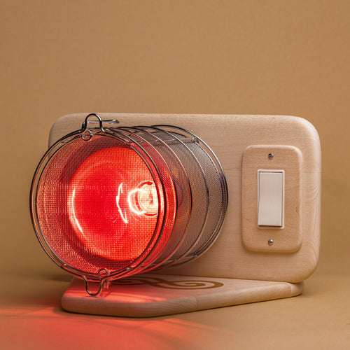 SaunaSpace Glow Infrared Therapy Light - on Basswood Glow Base.