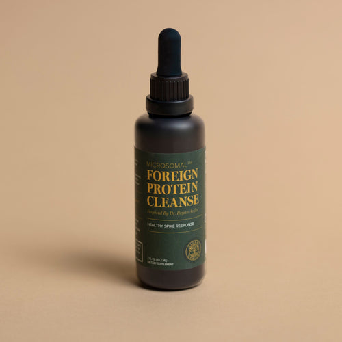 Global Healing oreign Protein Cleanse 2 oz bottle on a beige background