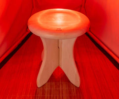 SaunaSpace Sauna Stool - Inside FireLight Sauna - top-down view
