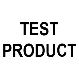 The image features "TEST PRODUCT" in bold, black capital letters on a plain white background, highlighting its testing purpose for SaunaSpace's Test Product.